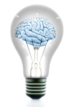 Brain inside a light bulb made in 3D